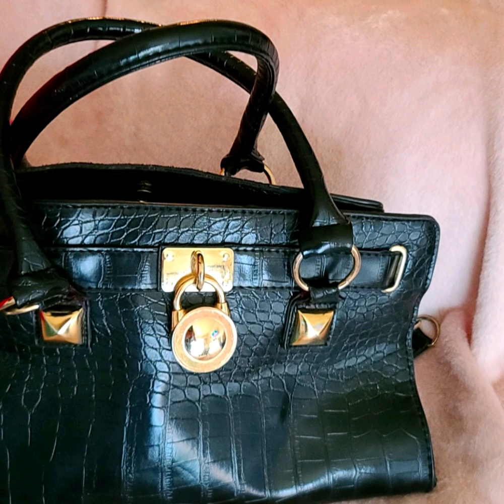 Black Leather Hand bag